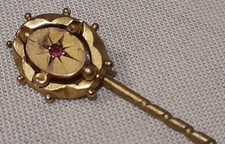 ***Antique Victorian 9ct Yellow Gold 'RUBY' Tie/Lapel/Hat Pin in Gift Box***