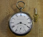 Antique 1883 Mens 18SIZE ELGIN KEY WIND POCKET WATCH  RUNS GOOD!