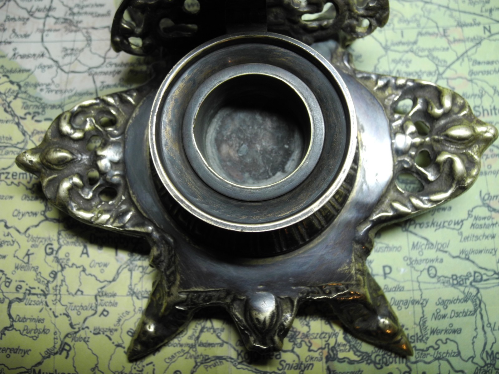 WW1 Antique bronze  inkwell of the regimental scribe of the Kaiser's army.