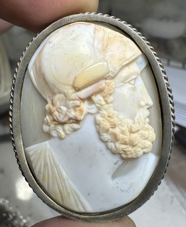 Antique 1870's Victorian Shell Cameo Brooch Gold Filled Frame 16.6gr 46 X 37mm