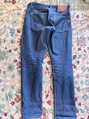 Brave Star Selvedge Jeans Men 33x30 Slim Straight Cone Mills Made In USA