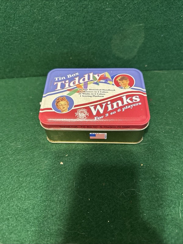 TIN BOX Tiddly Winks Historical Game Sealed Made In USA 2 - 4 Player Family Fun
