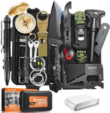 19 In 1 Survival Kit Emergency Gear Camping Fishing Hunting Supplies Tool Set...