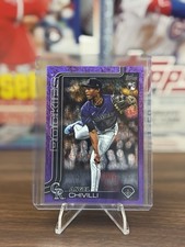 2025 Topps Series 2 Angel Chivilli Purple Shimmer Foil RC 011/250 #370 Rockies