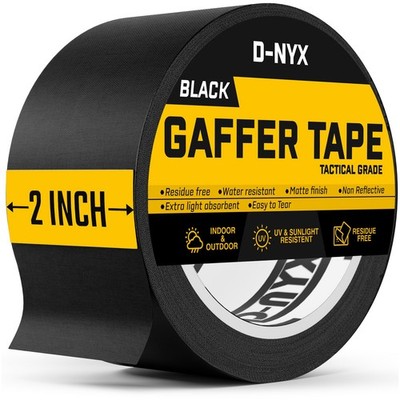 Gaffer Tape 2 Inch x 1 Pack Black Gaffing Tapes, Heavy Duty No Residue, Matte