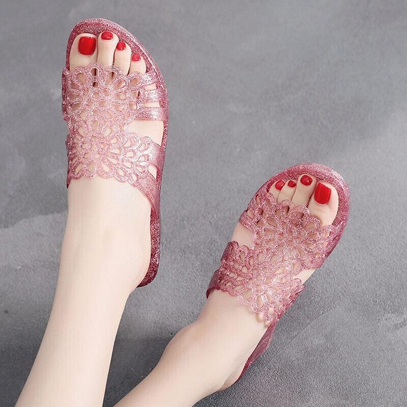 PANTOFOLA D’ORO Ciabatte donna gelatina trasparente zeppa tacco sandali spiaggia slide scarpe décolleté