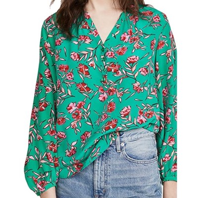 YUMI KIM Damen Mia Top #TP18394 NWT Pusteblume Smaragd Grün Seide