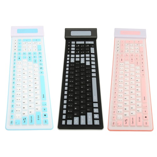 Silicone Keyboard 107 Keys Waterproof Dustproof Folding Two Colors 2.4G Wir Fit - Afbeelding 7 van 18