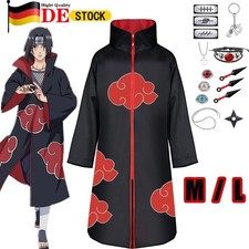 Anime Akatsuki Cosplay Kostüm Red Cloud Robe Stirnband Ring Set für Erwachsene