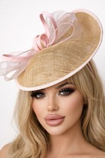 Pink Apricot Hatinator Hat Fascinator Mother of the Bride Wedding Ascot 