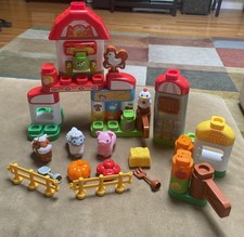 Leap Frog FOOD FUN FAMILY FARM SET Electronic Cube 44 Learning Blocks Animals