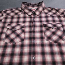 Wrangler Western Rockabilly 2XL Shirt Rodeo Plaid Long Sleeve