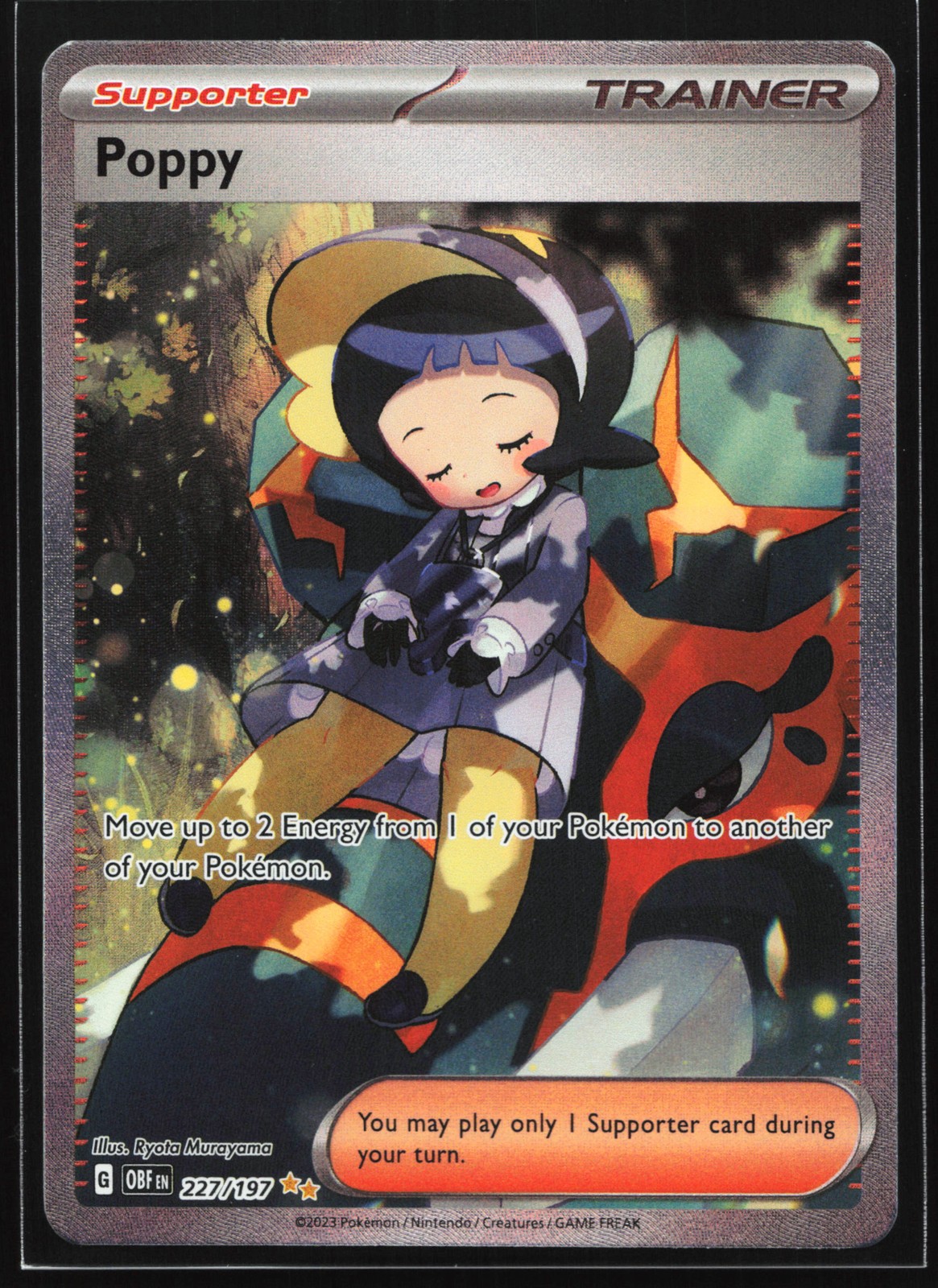 Poppy 227/197 SV03: Obsidian Flames Special Illustration Rare Pokemon Card