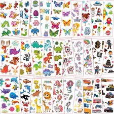 Tattoos for Kids 350 , 16 Type Mixed Styles Temporary Set 30PC, Clear