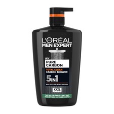 LOreal Men Expert Shower Gel 1L Pure Carbon 5-in-1 Body Face Hair Wash Pump