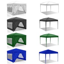Pavillon 3x3m UV Seitenwände Faltpavillon ​Partyzelt​ Gartenzelt​ mit Fenstern