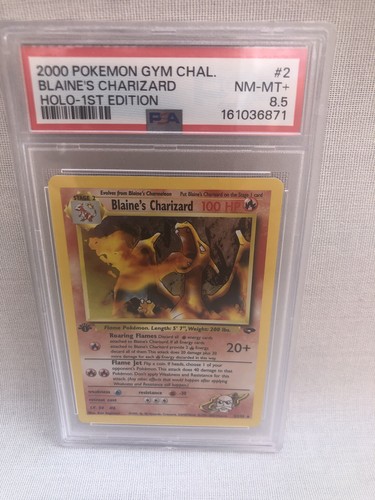 Blaine's Charizard (1st Edition) graded PSA 8.5 for sale on eBay