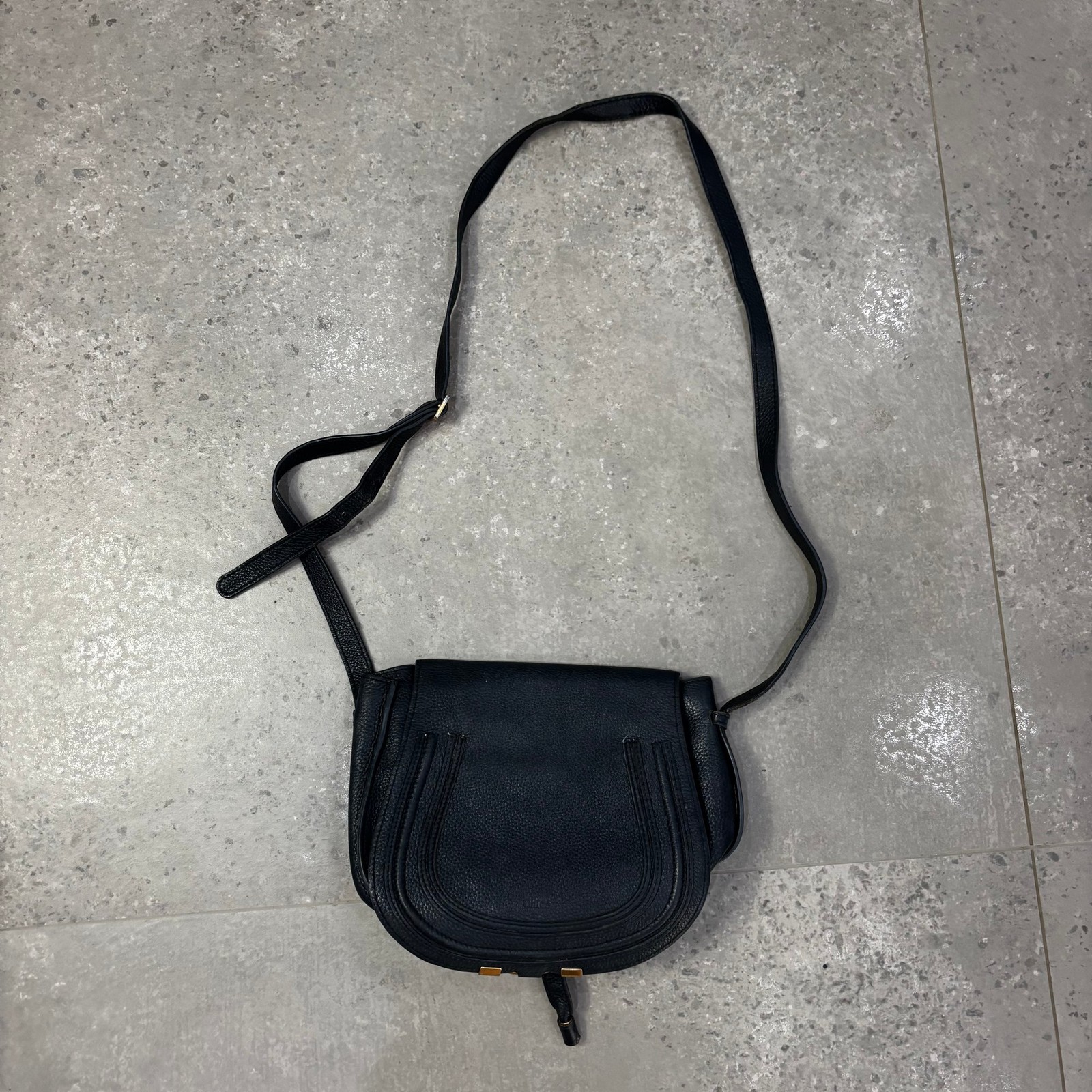 Chloé Marcie Small Saddle Bag Women's Adjustable Strap Leather Crossbody