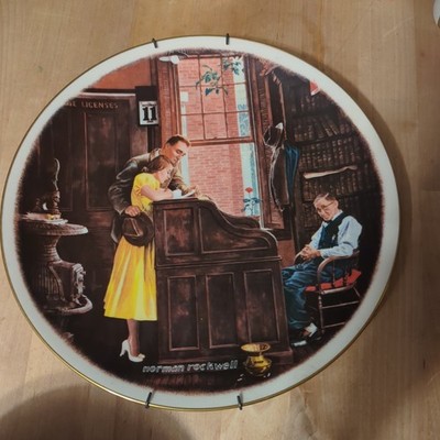 Vtg. Norman Rockwell Gorham Fine China ''The Marriage License'' Plate. 1976.