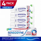 4 PACK Sensodyne Toothpaste Sensitivity & Gum Sensitive Whitening 4 x 75ml