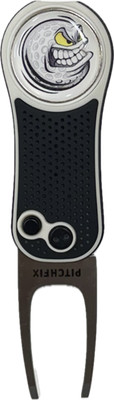 PITCH FIX HYBRID DIVOT TOOL (BLACK ) (NEW FOR 2026) W/ ANGRY FACE BALL MARKER