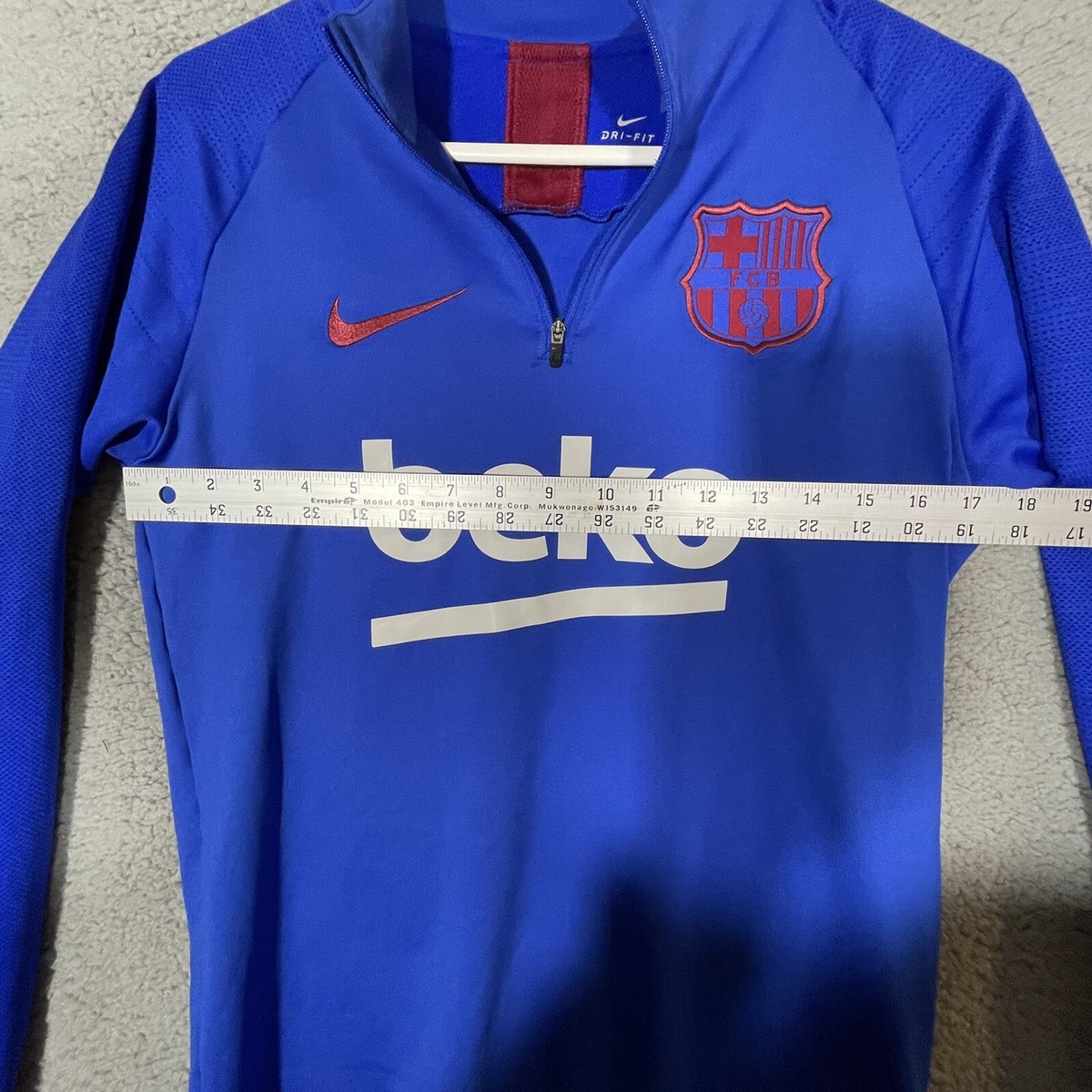 Nike FC Barcelona ジャージ Sサイズ 青 Nike FC Barcelona Long Sleeve Jersey Blue BEKO S Small EUC (unworn
