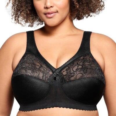 Glamorise Vollfigur MagicLift Original Stütz BH OHNE BÜGEL, schwarz Gr. 40B
