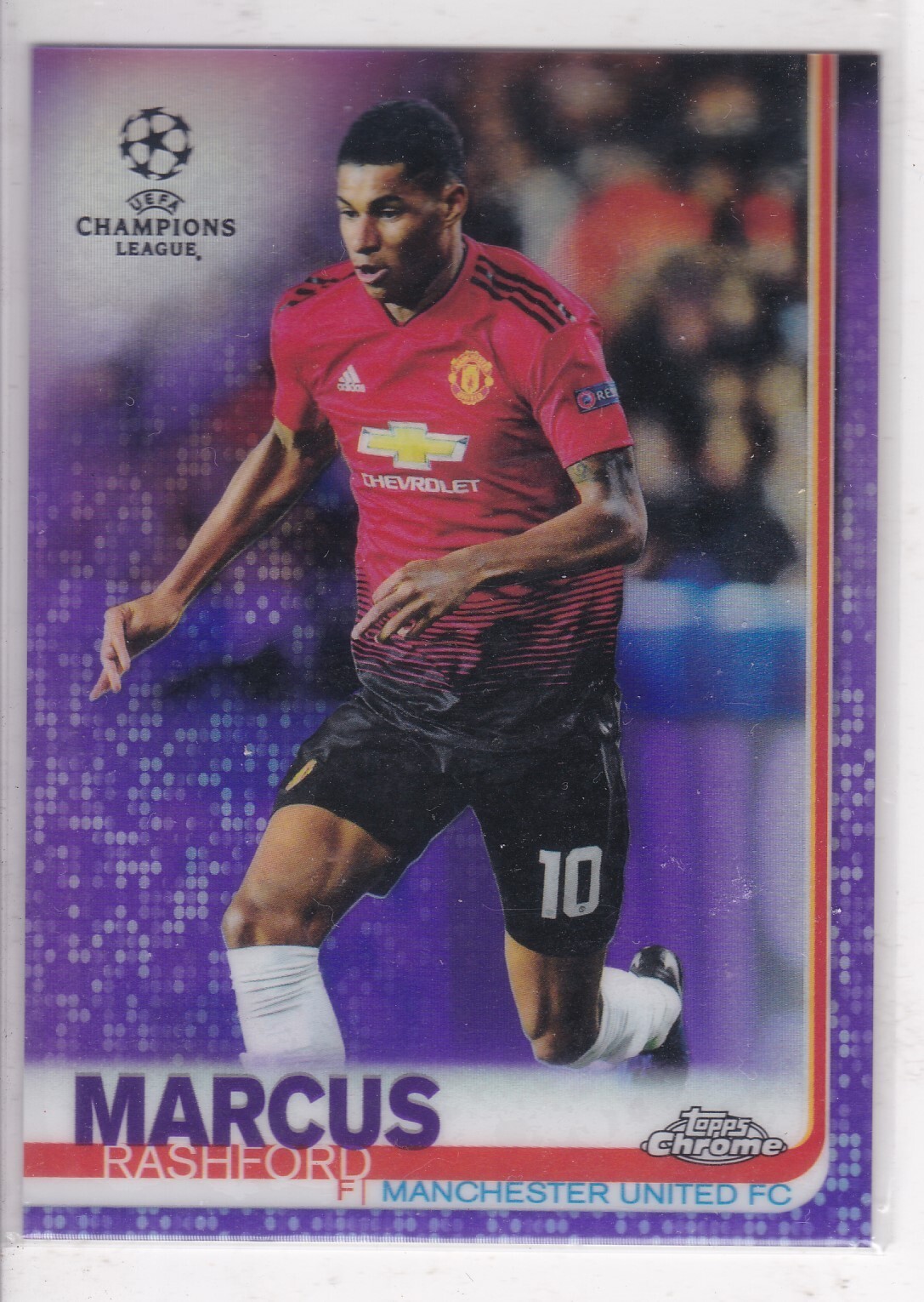 2018-19 Topps Chrome UEFA Champions #68 Marcus Rashford Purple Refractor 198/250