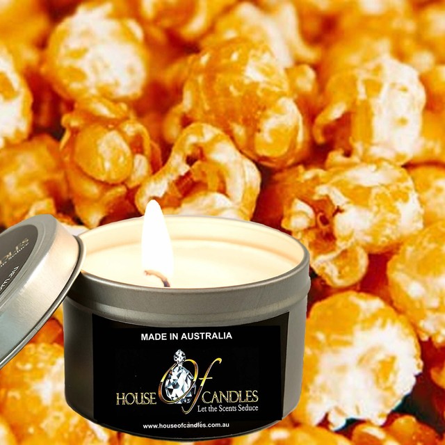 CARAMEL POPCORN Scented Eco Soy Wax Candle Tin OR Large Soy Wax Candle Melt GB10902 CARAMEL POPCORN Scented Eco Soy Wax Candle Tin OR Large Soy Wax Candle Melt GB10902