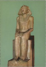 Cairo The Egyptian Museum King Amenemhet Art c1980s Postcard UNP 9295a