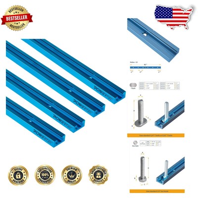 Premium 48 Inch Double-Cut T-Track Bars - 4 Pack for Routers and Jigs