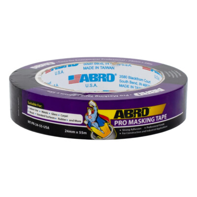 Professional Grade Masking Tape 24mm x 55M Natural ABRO MT-PR-24-55-USA