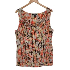 Style&co. Tank Top Womens Medium Multi Knit 100% Rayon Cowl Neck Sequin Pullover