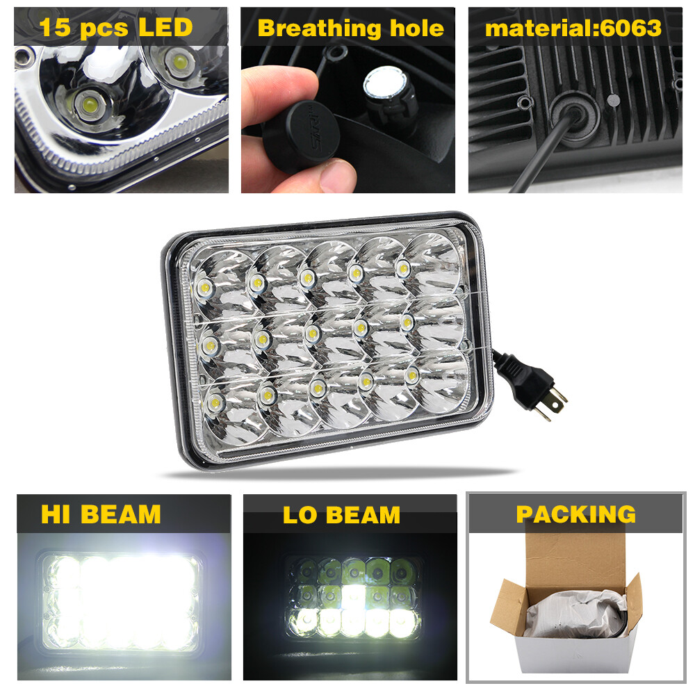 4 pcs 4x6" LED Headlights High Low Sealed Beam For Western Star 4900 19812002 eBay