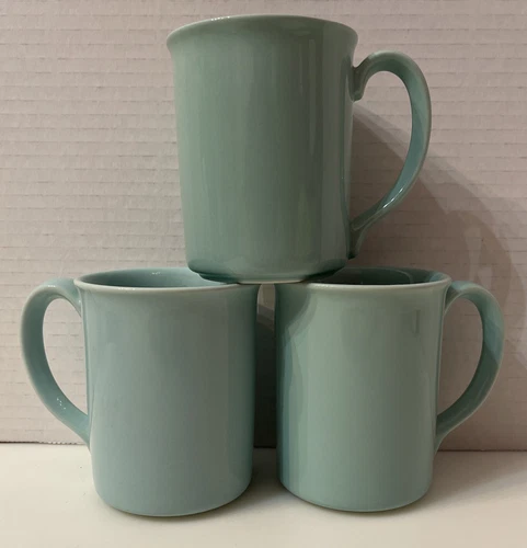 Vintage Corning Coffee Mug Aqua/Seafoam Green Teal Set Of 3