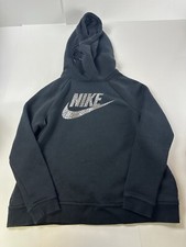 Nike Womens Hoodie Large Black Sweater Cowl Neck Hood EUC