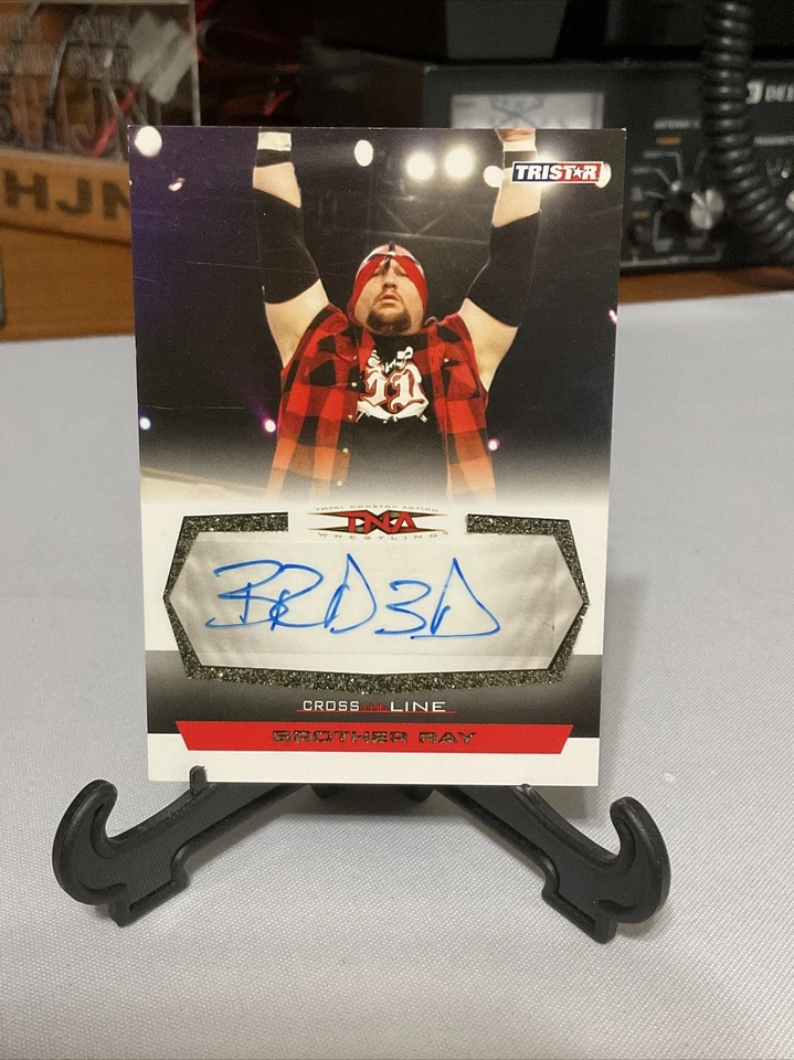 TNA Brother Ray Dudley 2008 Cross The Line Gold Autograph Card SN 22/50 - Image 3 of 4