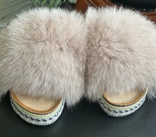 FOX  FUR  SLIPPERS 41   NEW  