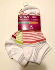 Ladies No Show Socks 3 Pair  Made By GILDAN 4-10 Shoe Size