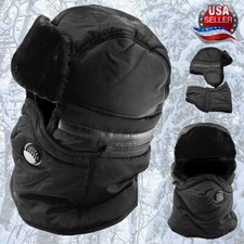 Winter Hats Trapper Russian Aviator Thick Thermal Warm Snow Ski Face Mask Caps