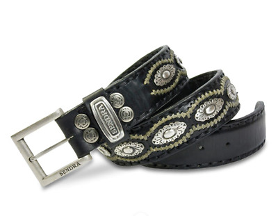 7606 SENDRA Western Country Black Leather Belt UNISEX