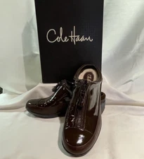 COLE HAAN  Air Dorie Shearling BRN DARK CHOCOLATE Waterproof MULES Slipons 8 New