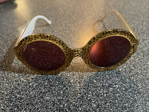 Gafas de sol para mujer CHRISTIAN DIOR 2567 vintage redondas raras 140 puntos negros amarillos - Imagen 4 de 6