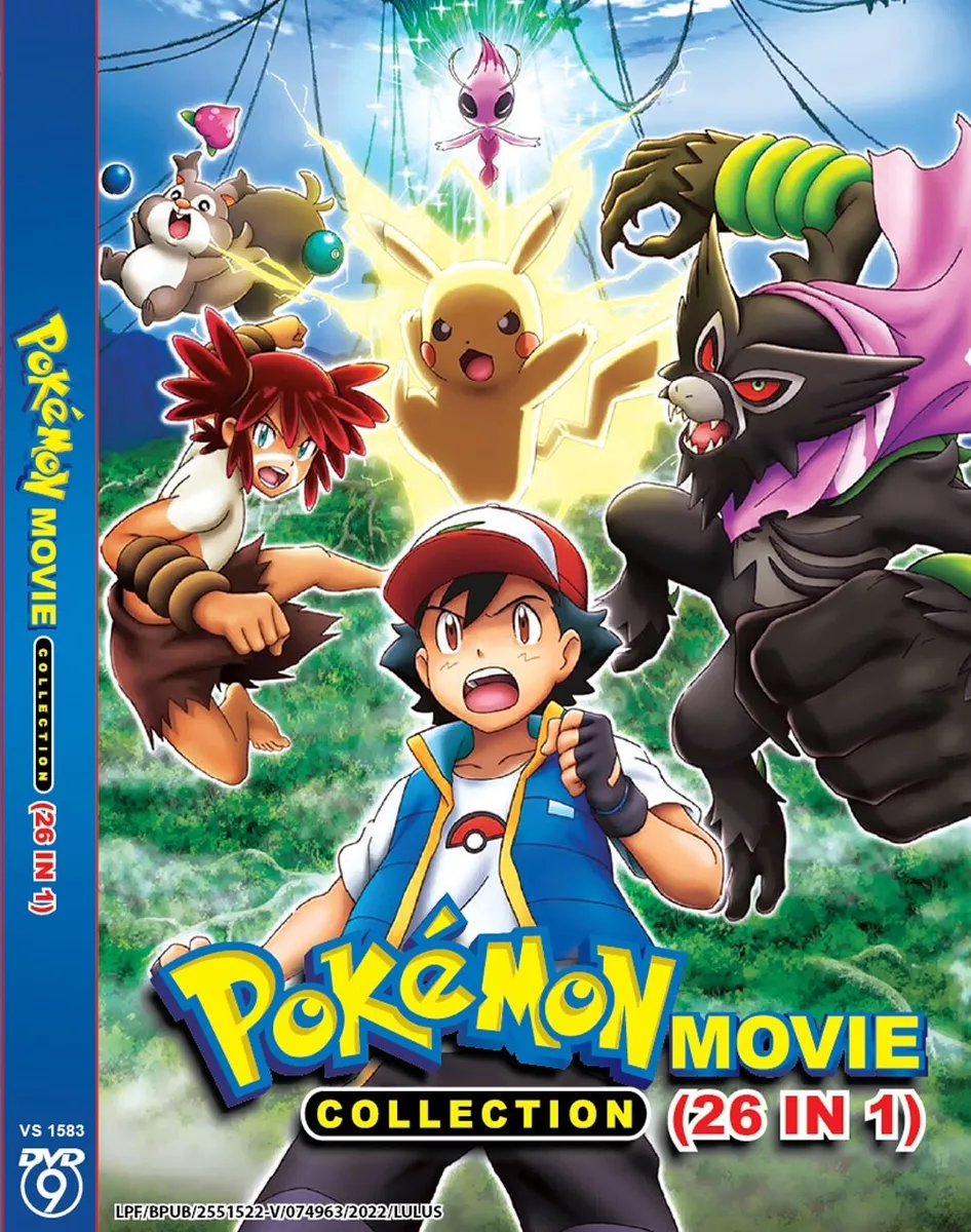 DVD ANIME POKEMON COLEÇÃO DE FILMES 26 EM 1 LEGENDA EM INGLÊS REGIÃO TODOS