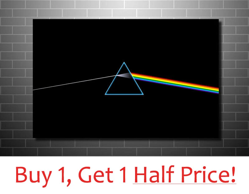 PINK FLOYD CANVAS WALL ART PRINT - FRAMED CANVAS *DARK SIDE OF THE MOON*