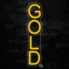 Gold LED Neon Sign 6"L x 24"H #32325