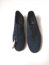 Natural Soul by Naturalizer Black Suede Zip Front Comfort Loafers Shoes 9B
