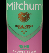 Mitchum Women Antiperspirant Deodorant TRIPLE ODOR DEFENSE Shower Fresh 3.4 oz