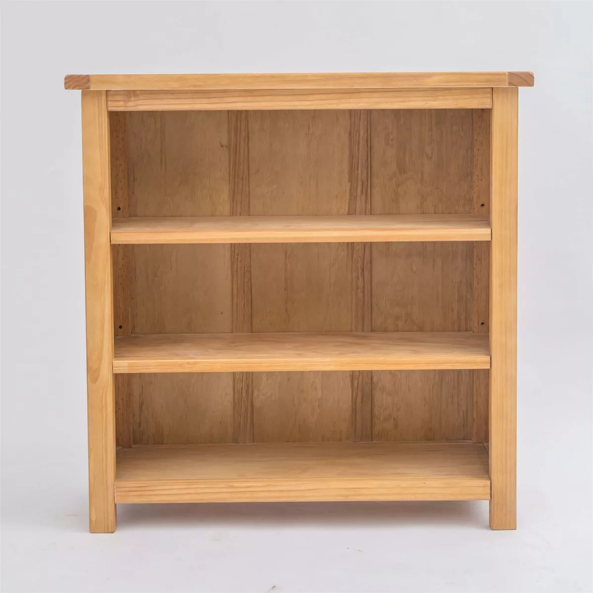 Low Bookcase Light Wood Living Room Furniture Office Adjustable Shelves