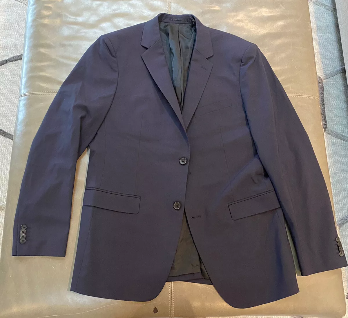 Theory Wellar New Tailor 2 Stretch Wool Jacket Solid Navy Slim 42R $645